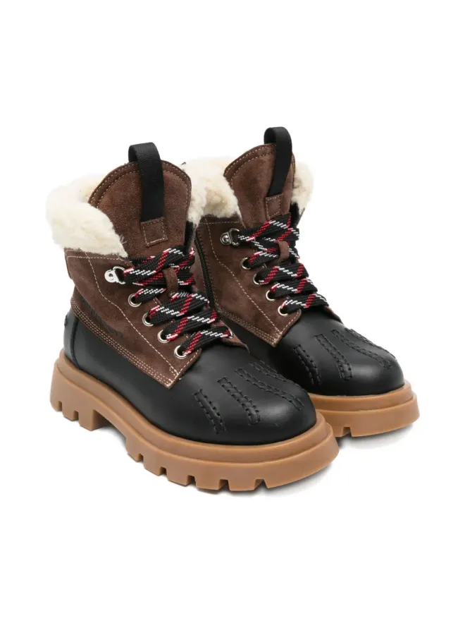 DSQUARED2 KIDS DSQUARED2 KIDS フェイクシアーリング レースアップ ブーツの商品画像