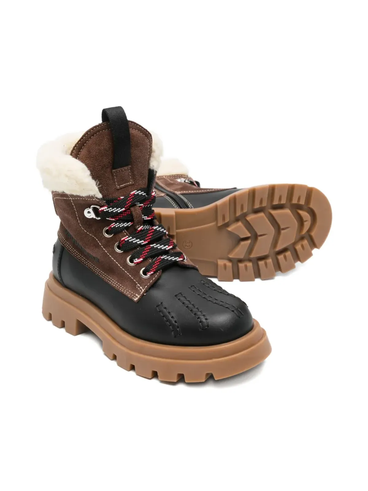 DSQUARED2 KIDS フェイクシアーリング レースアップ ブーツ - 画像2
