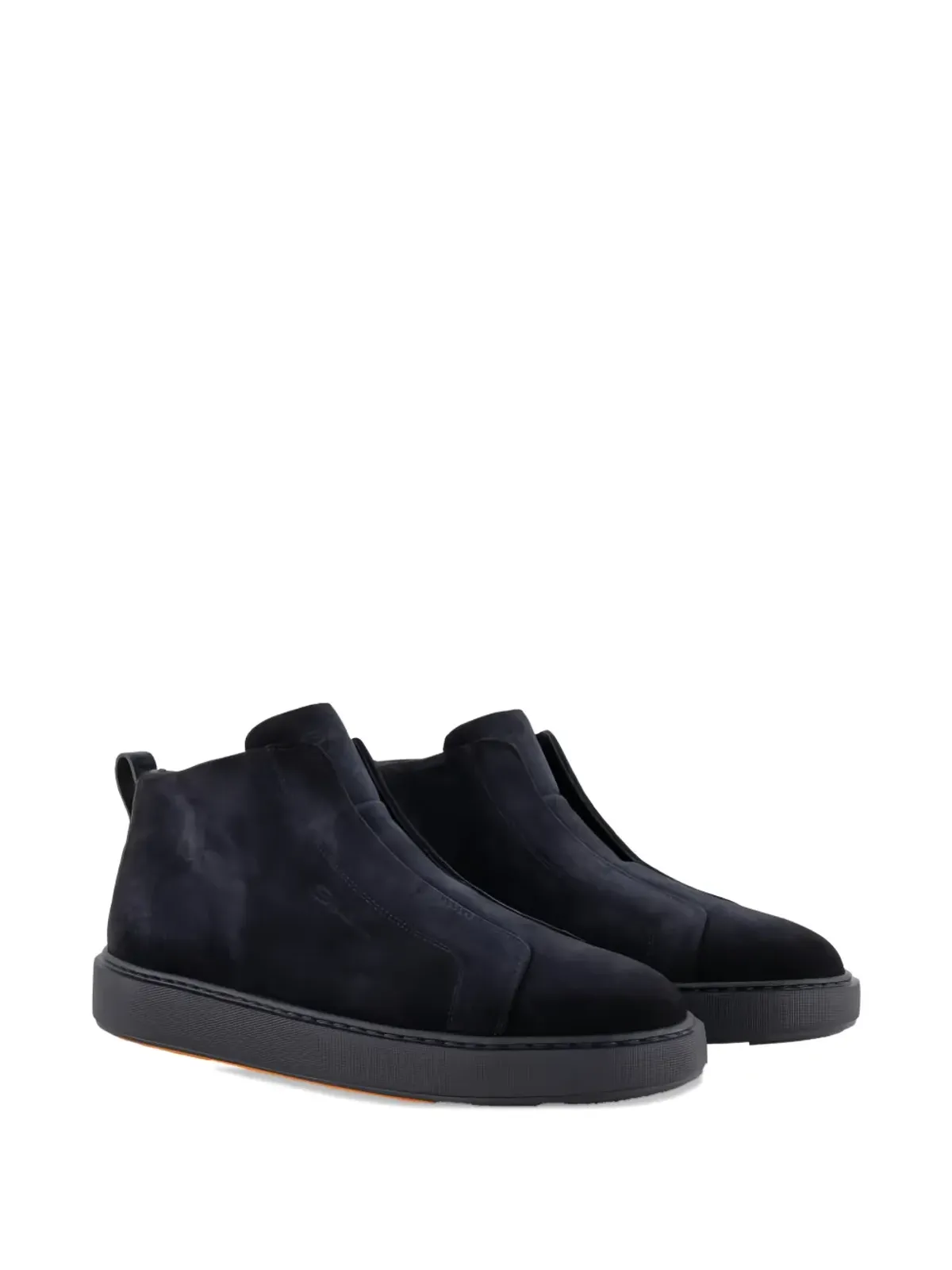 Santoni スエード スリップオン ブーツ ブルー - 画像2