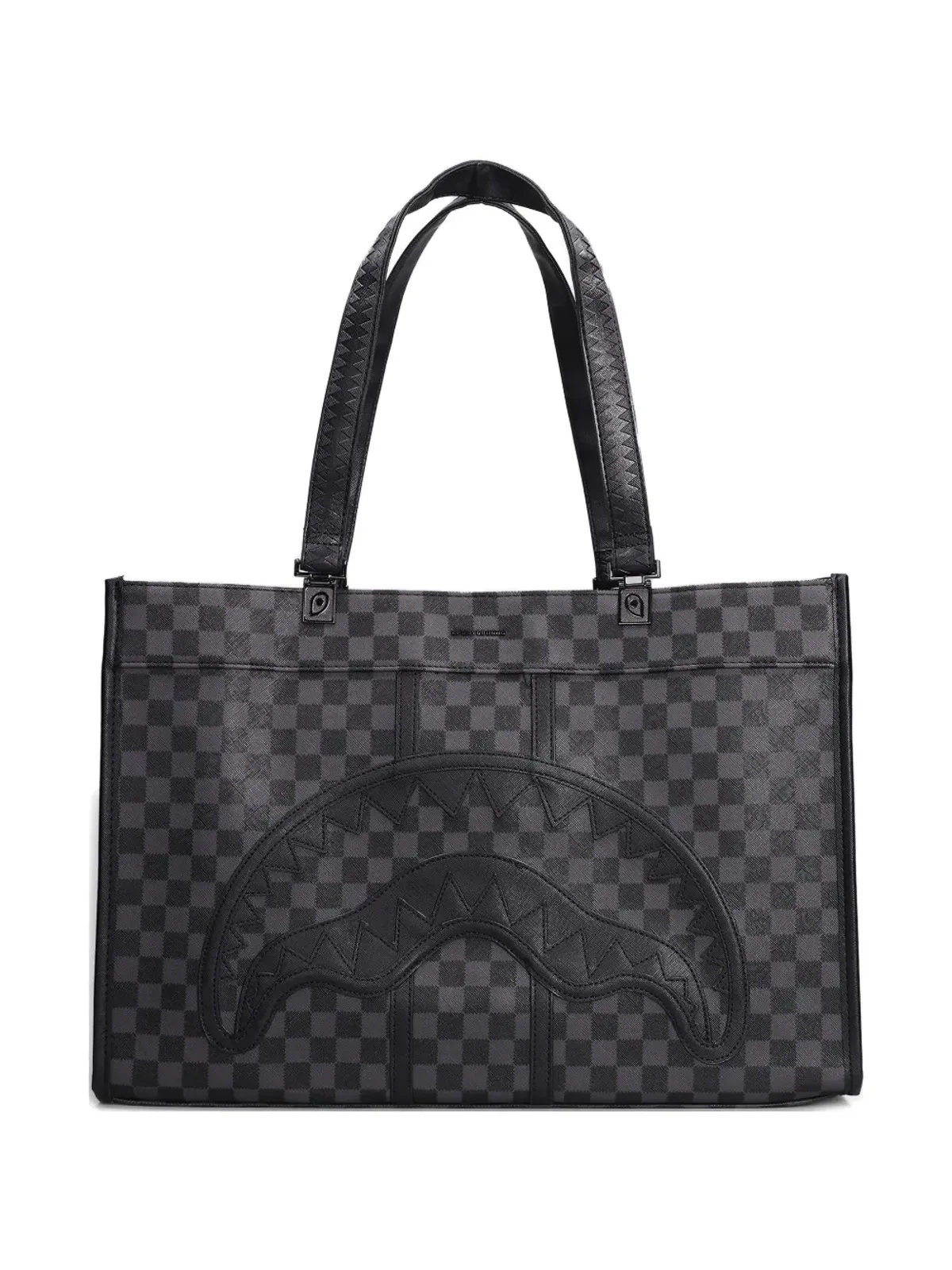 Sprayground グレーチェック柄トートバッグ - 画像1
