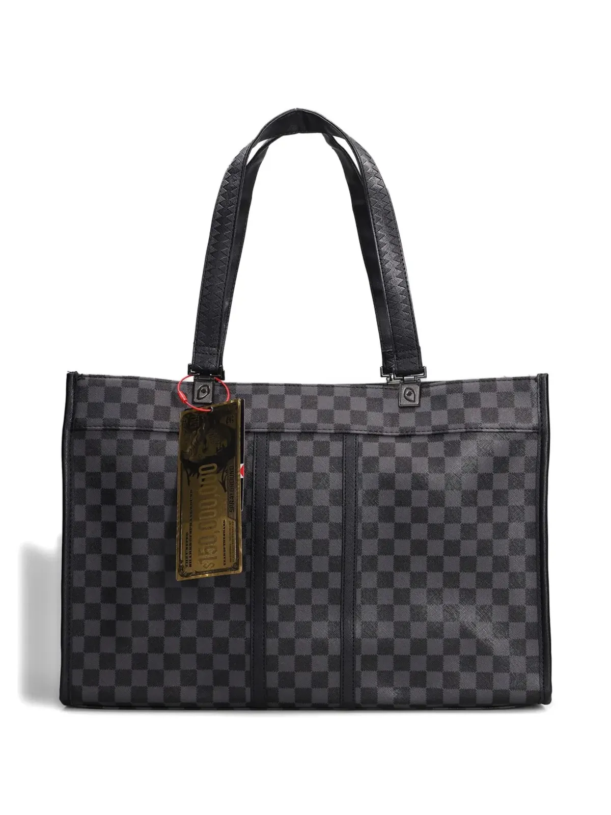 Sprayground グレーチェック柄トートバッグ - 画像2