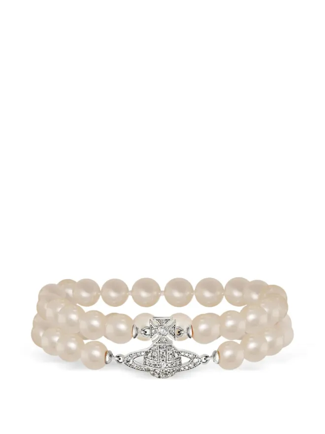 Vivienne Westwood Vivienne Westwood Graziella Pearl embellished bracelet - Silverの商品画像