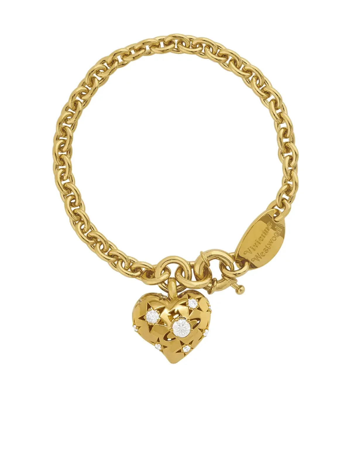 Vivienne Westwood ハートチャームチェーンブレスレット - 画像1