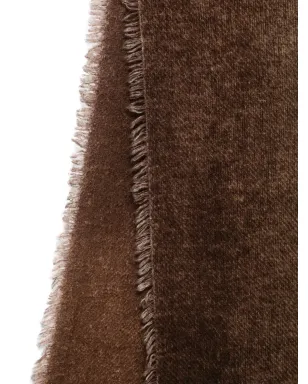Faliero Sarti fringed-hem scarf - Brown - サムネイル3