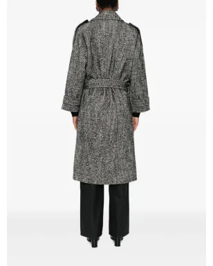 PINKO ヘリンボーン柄ベルト付きコート - サムネイル4