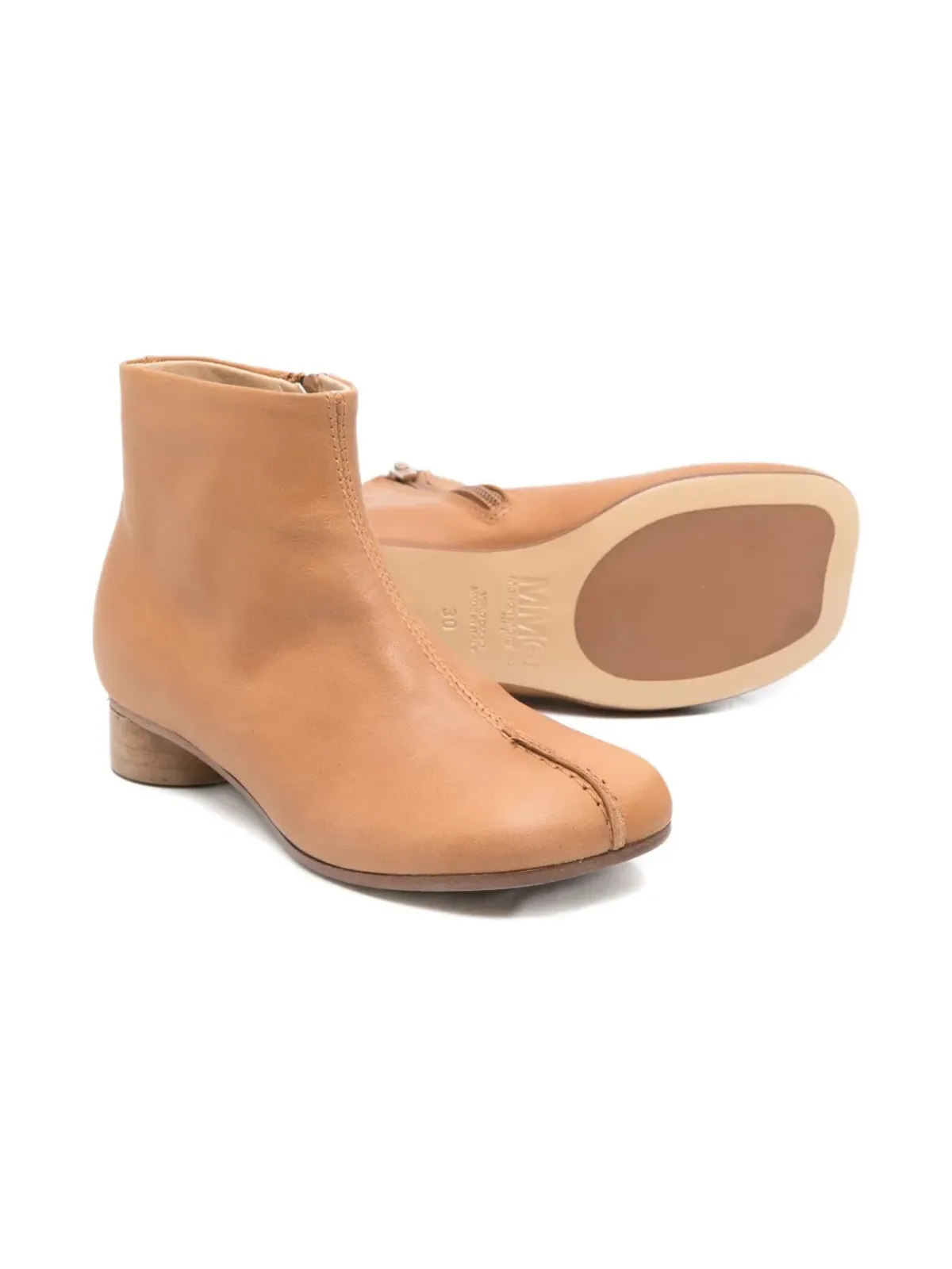 MM6 Maison Margiela Kids レザー アンクルブーツ - 画像2