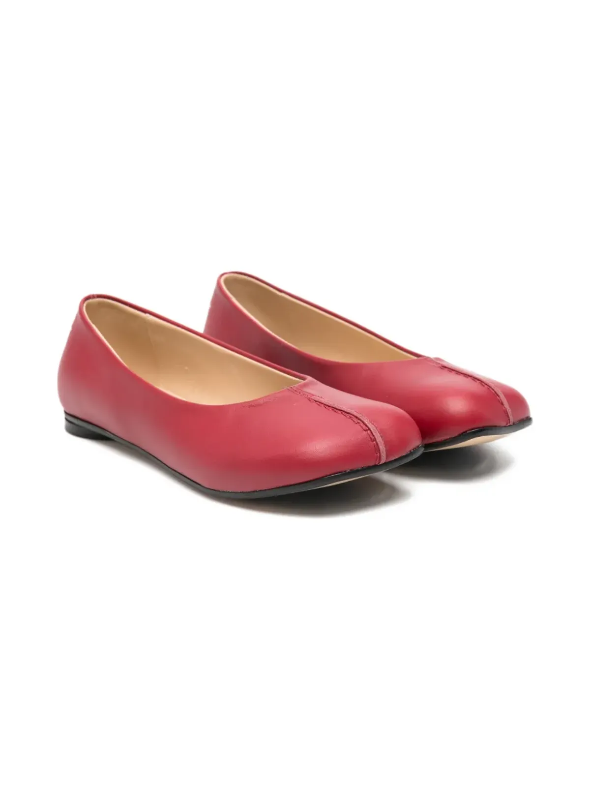 MM6 Maison Margiela Kids ステッチドレザー バレリーナ - 画像1
