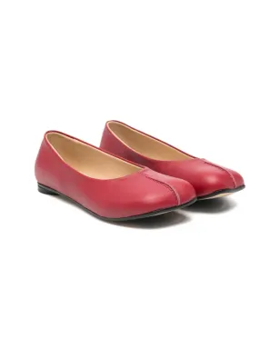 MM6 Maison Margiela Kids ステッチドレザー バレリーナ - サムネイル1