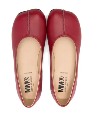 MM6 Maison Margiela Kids ステッチドレザー バレリーナ - サムネイル3