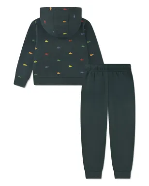 Lacoste Kids ロゴパッチ トラックスーツ - グリーン - サムネイル2