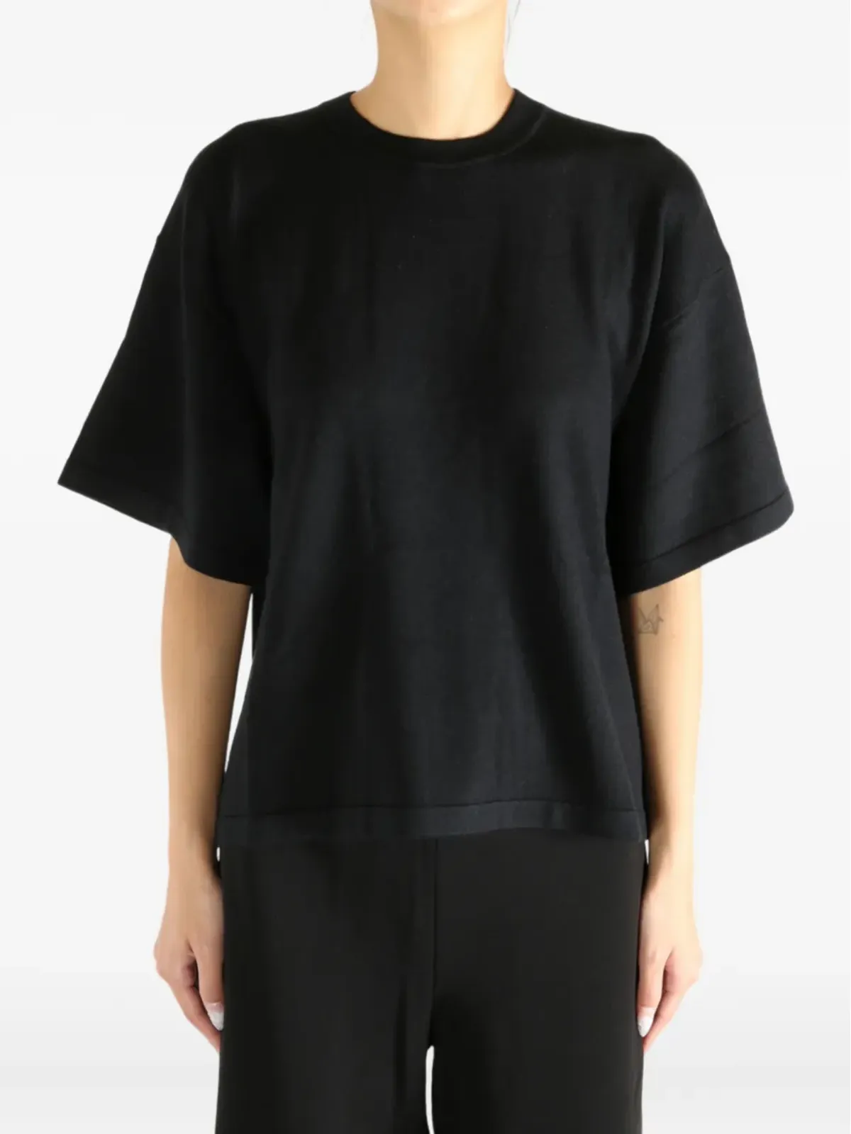 ATELIER NEW YORK シルク混紡 Tシャツ - ブラック - 画像3
