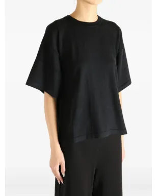 ATELIER NEW YORK シルク混紡 Tシャツ - ブラック - サムネイル4