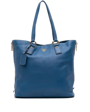 Prada Pre-Owned ヴィテロ ダイノ サイドジップ ショッパー トートバッグ - ブルー - サムネイル1
