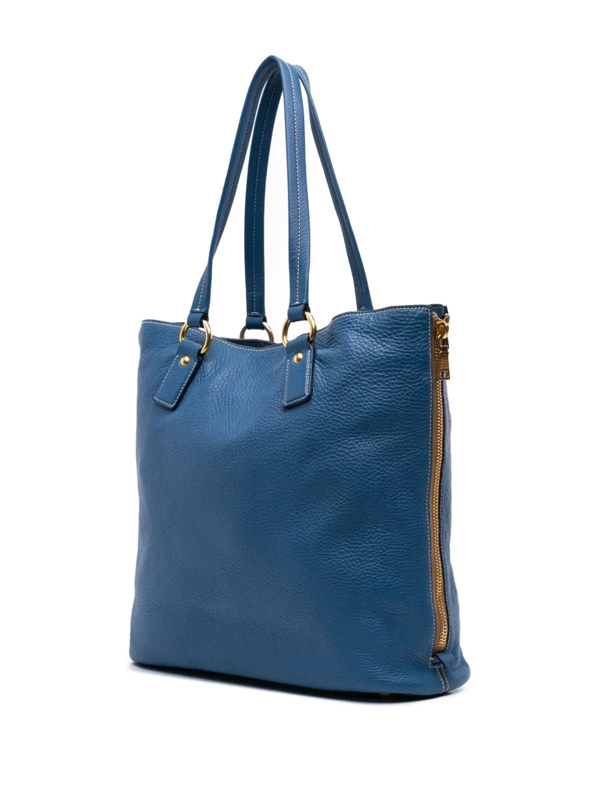 Prada Pre-Owned ヴィテロ ダイノ サイドジップ ショッパー トートバッグ - ブルー - 画像3