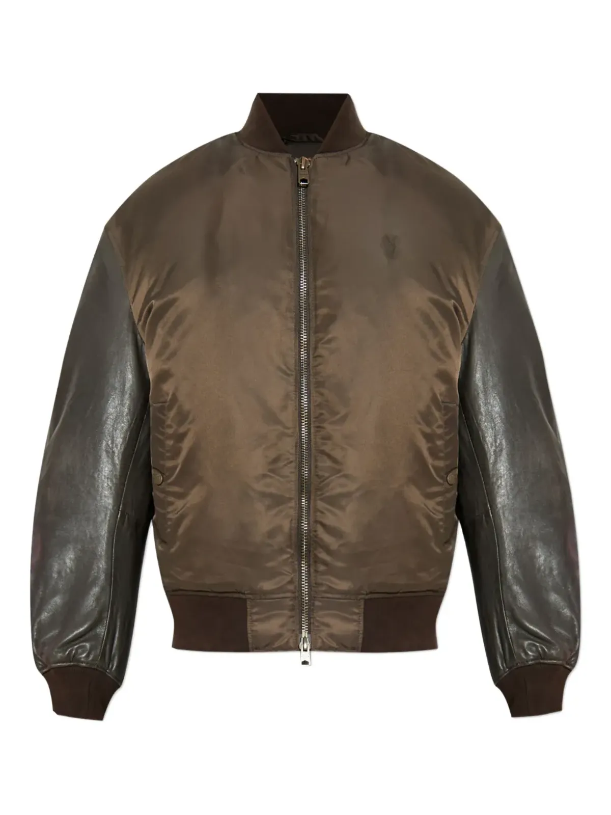 AllSaints Myler レザー袖ボンバージャケット - 画像1