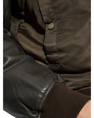 AllSaints Myler レザー袖ボンバージャケット - サムネイル5
