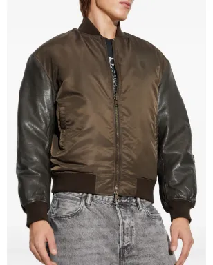 AllSaints Myler レザー袖ボンバージャケット - サムネイル3