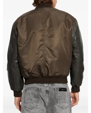 AllSaints Myler レザー袖ボンバージャケット - サムネイル4