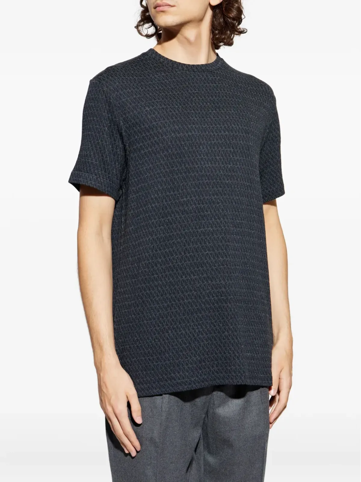 Giorgio Armani ジャカード柄Tシャツ - ブルー - 画像3