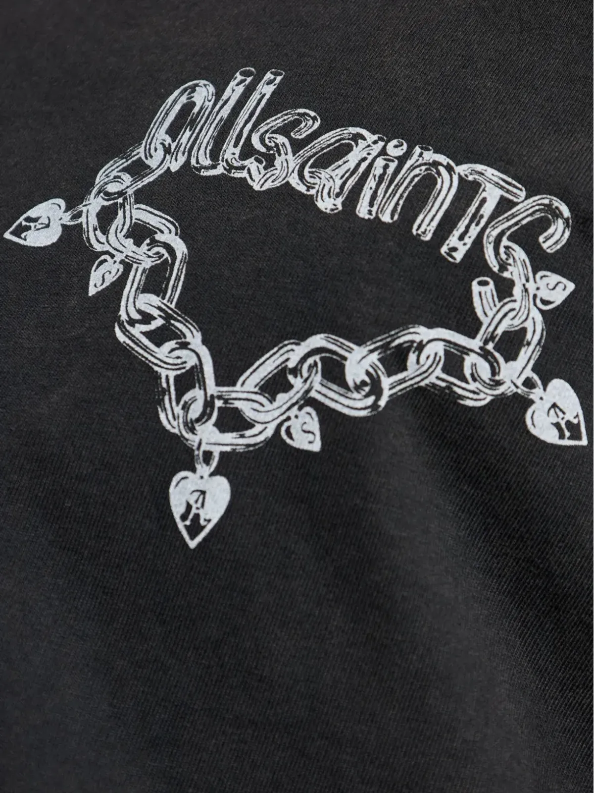 AllSaints ドリップチェーンプリントTシャツ（ブラック） - 画像5