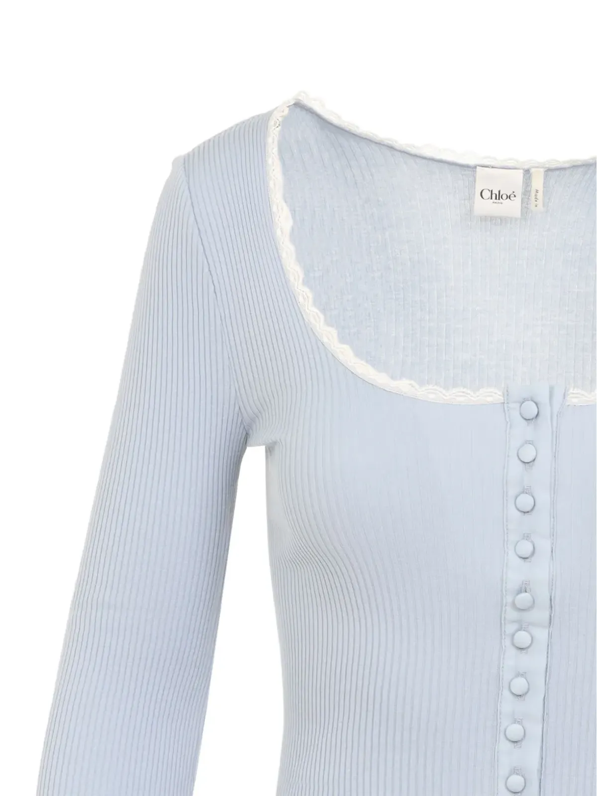Chloé レーストリムのボタン付きトップス - 画像4