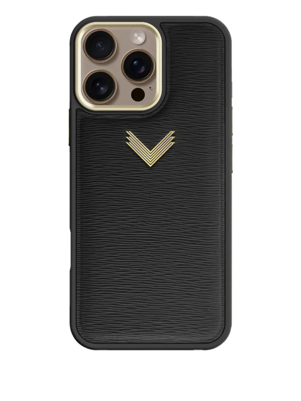 VELANTE レザー ロゴプレート iPhone 16 Pro Max ケース - ブラック - 画像1