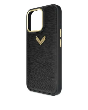 VELANTE レザー ロゴプレート iPhone 16 Pro Max ケース - ブラック - サムネイル3