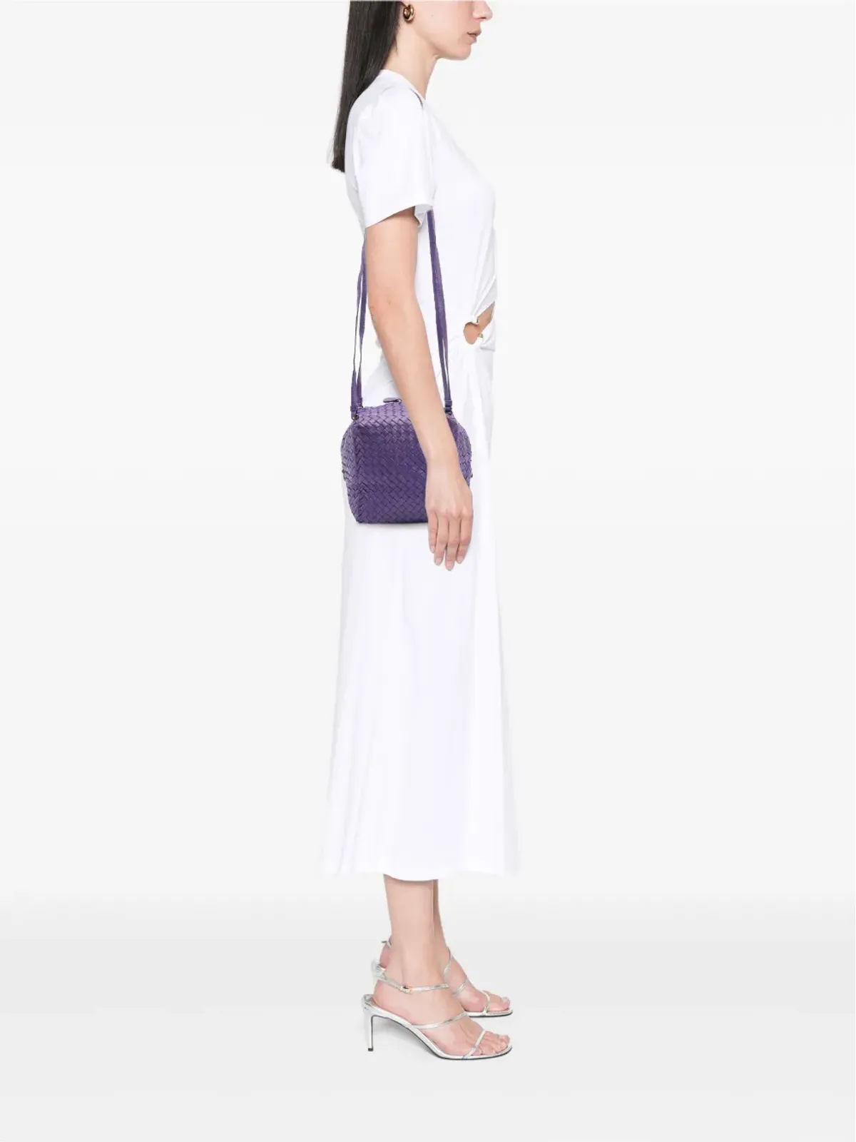 Bottega Veneta ビンテージ ナッパ・イントレチャート キューブ・クロスボディバッグ - パープル - 画像2