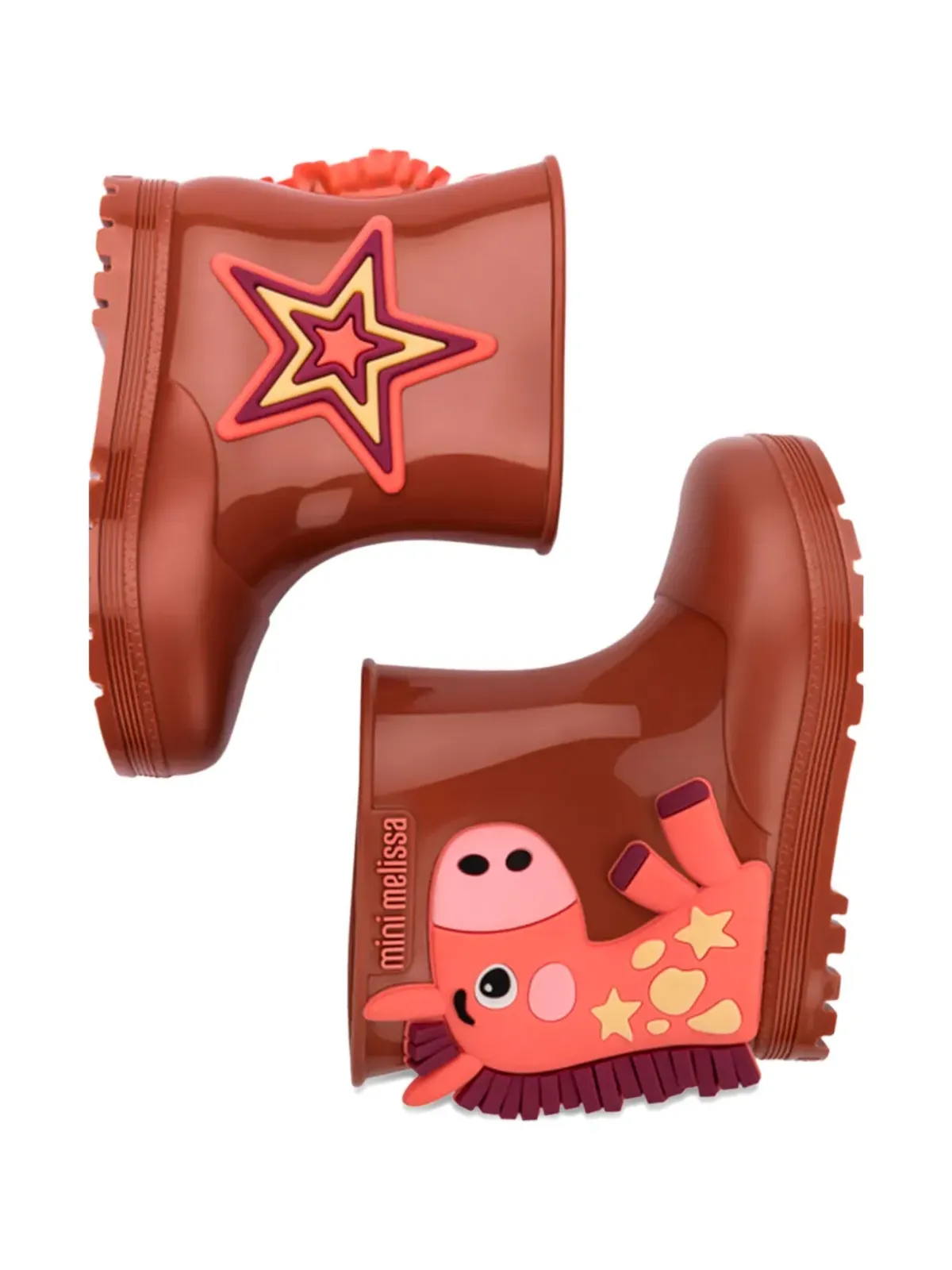 Mini Melissa Wonderland長靴 - Brown - 画像4