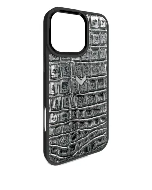 VELANTE クロコダイルテクスチャ iPhone 16 Pro Max ケース - ブラック - サムネイル4