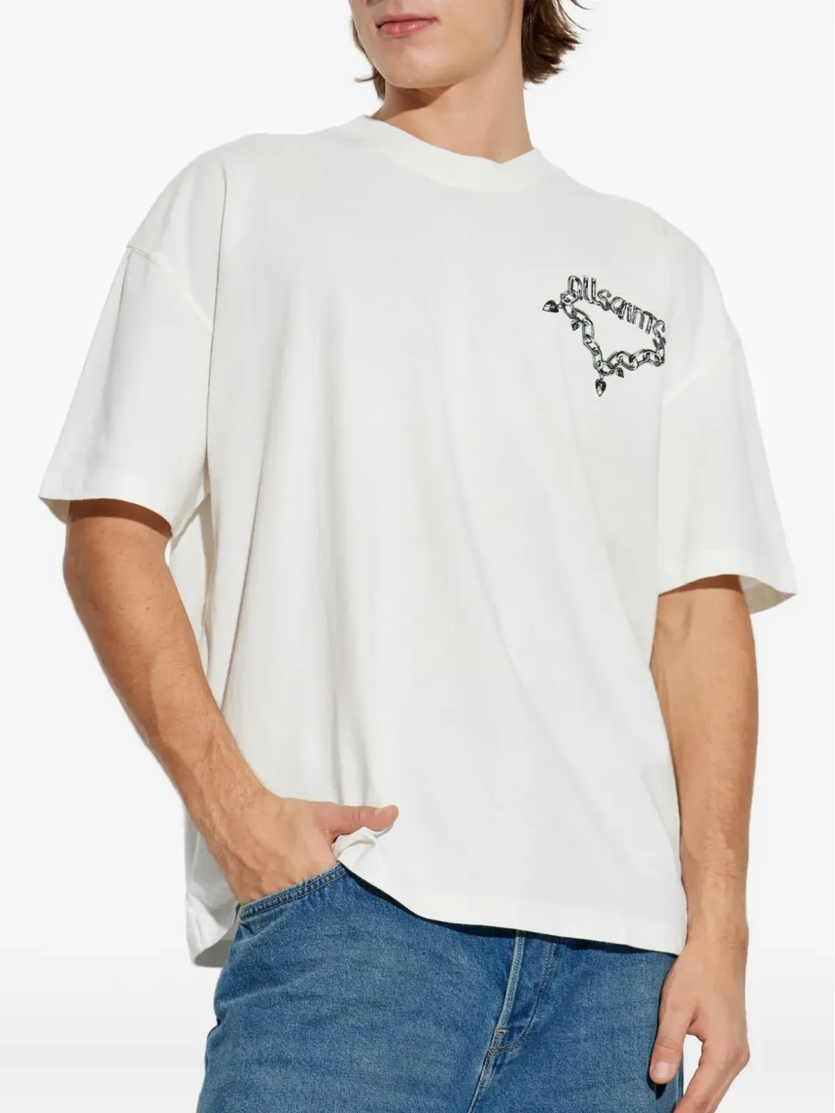 AllSaints チェーンプリントTシャツ - 画像3