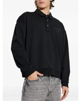 AllSaints XANDER 襟付きポロシャツ - ブラック - サムネイル3