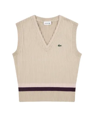 Lacoste Kids Vネックストライプトップ - サムネイル1