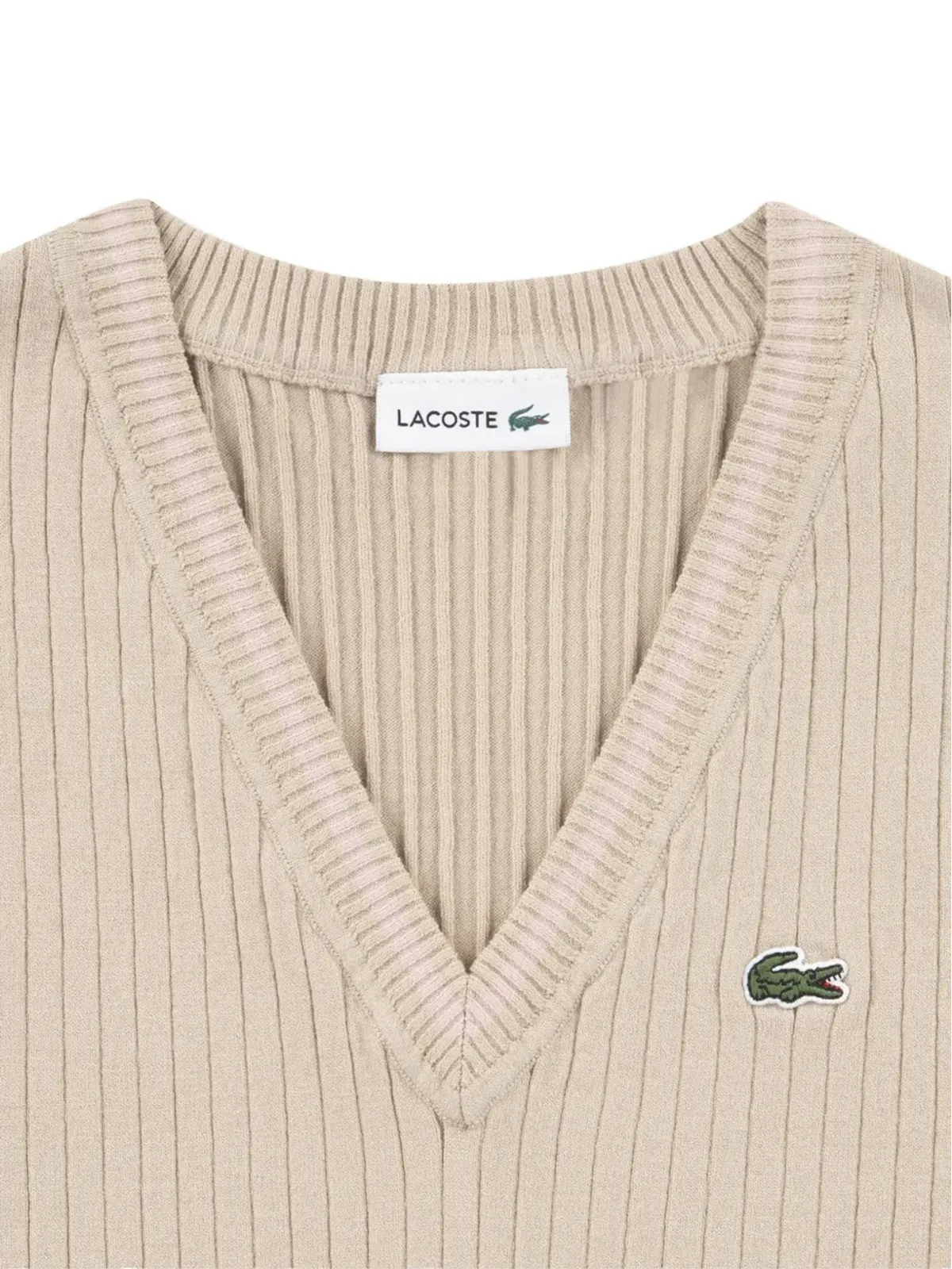 Lacoste Kids Vネックストライプトップ - 画像3