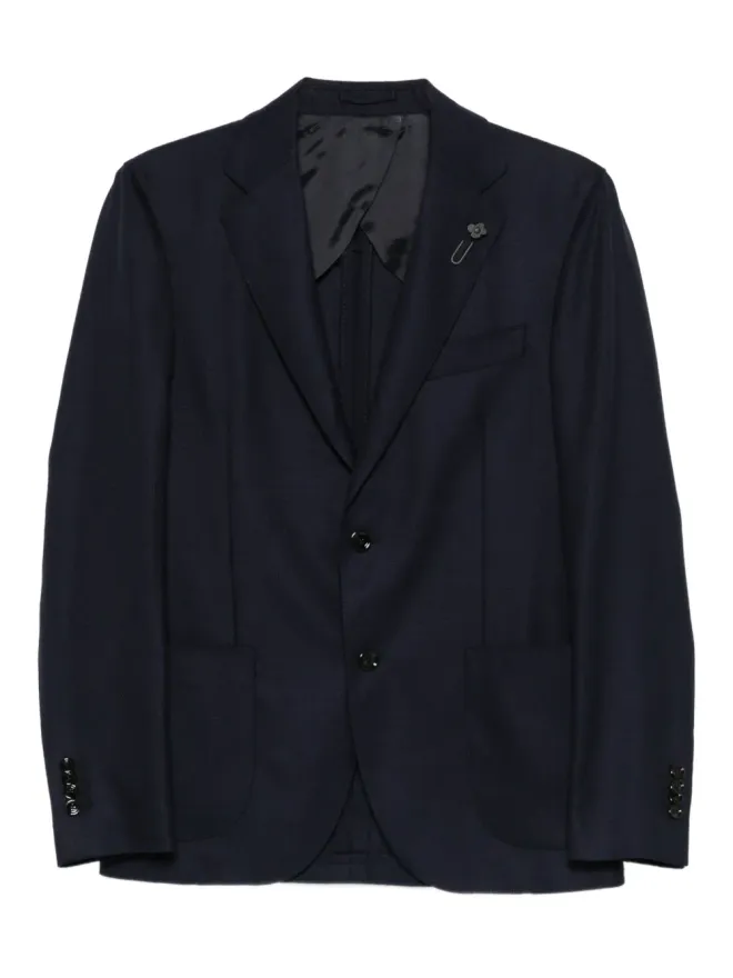 Lardini Lardini バージンウール ネイビーのシングルブレストブレザーの商品画像