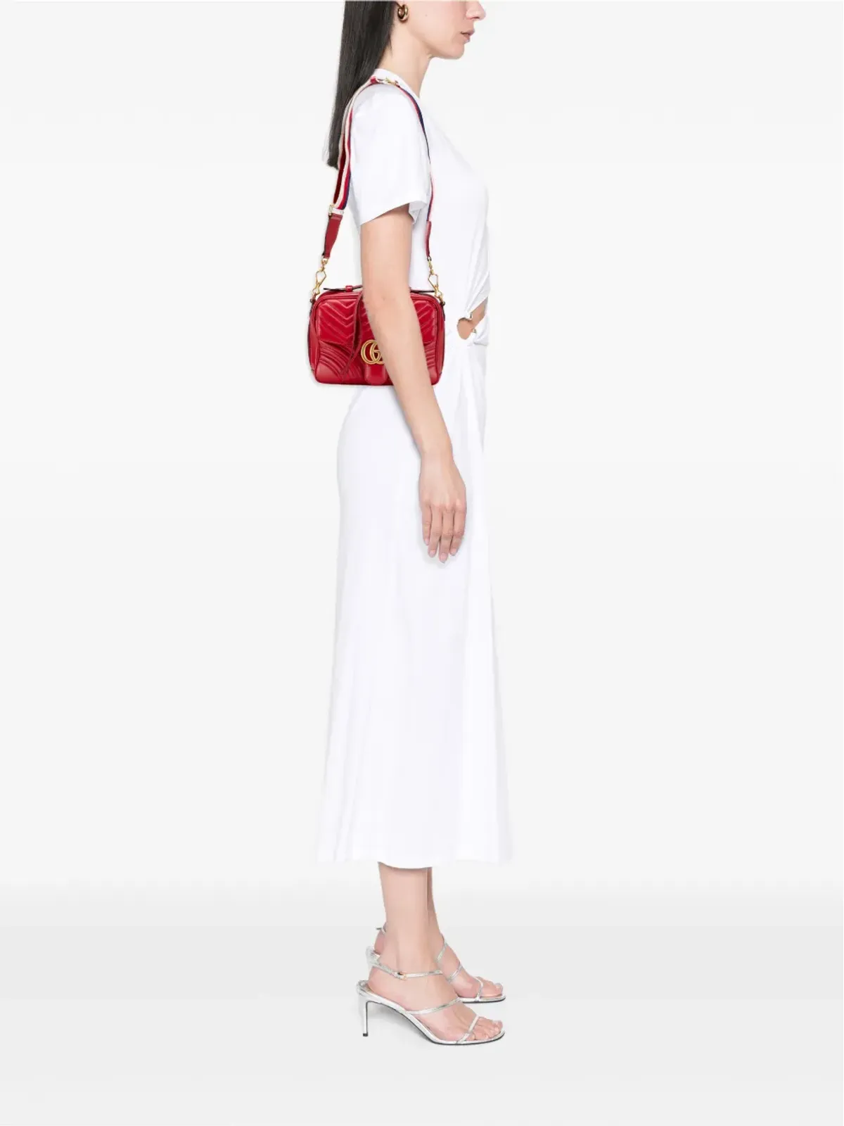 Gucci Pre-Owned グッチ GG Marmont マトレラス レザー シルヴィー トップハンドル サッチェル - レッド - 画像2