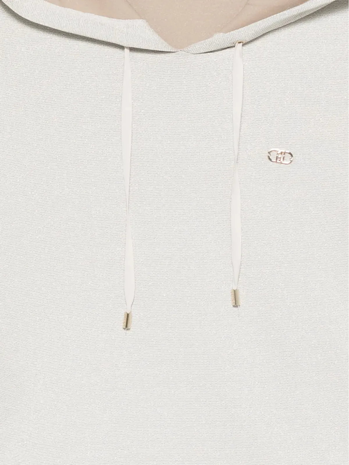 LIU JO ロゴプレート付きドローストリングフードパーカー - Neutrals - 画像3