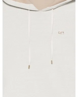 LIU JO ロゴプレート付きドローストリングフードパーカー - Neutrals - サムネイル3