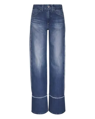 AG Jeans アドリア パネル入りフレイドジーンズ ブルー - サムネイル1