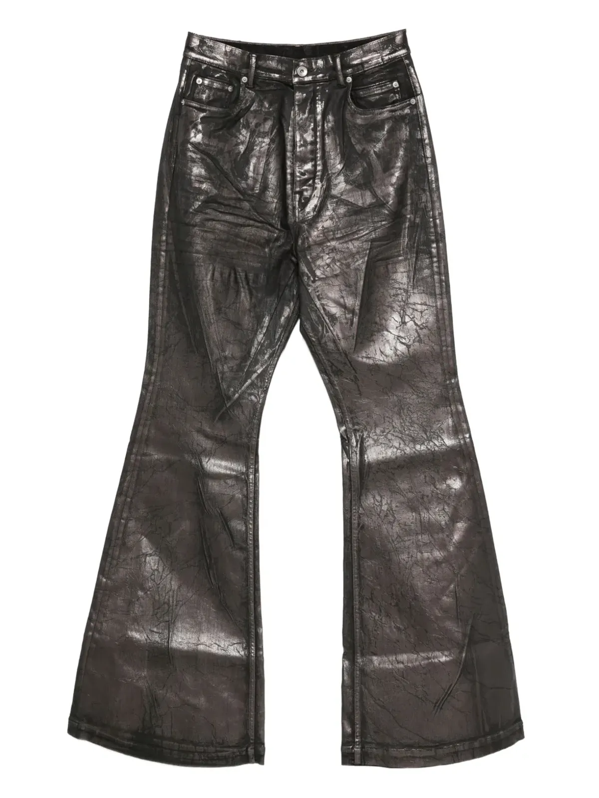 Rick Owens DRKSHDW ひび割れ風フレアジーンズ - 画像1