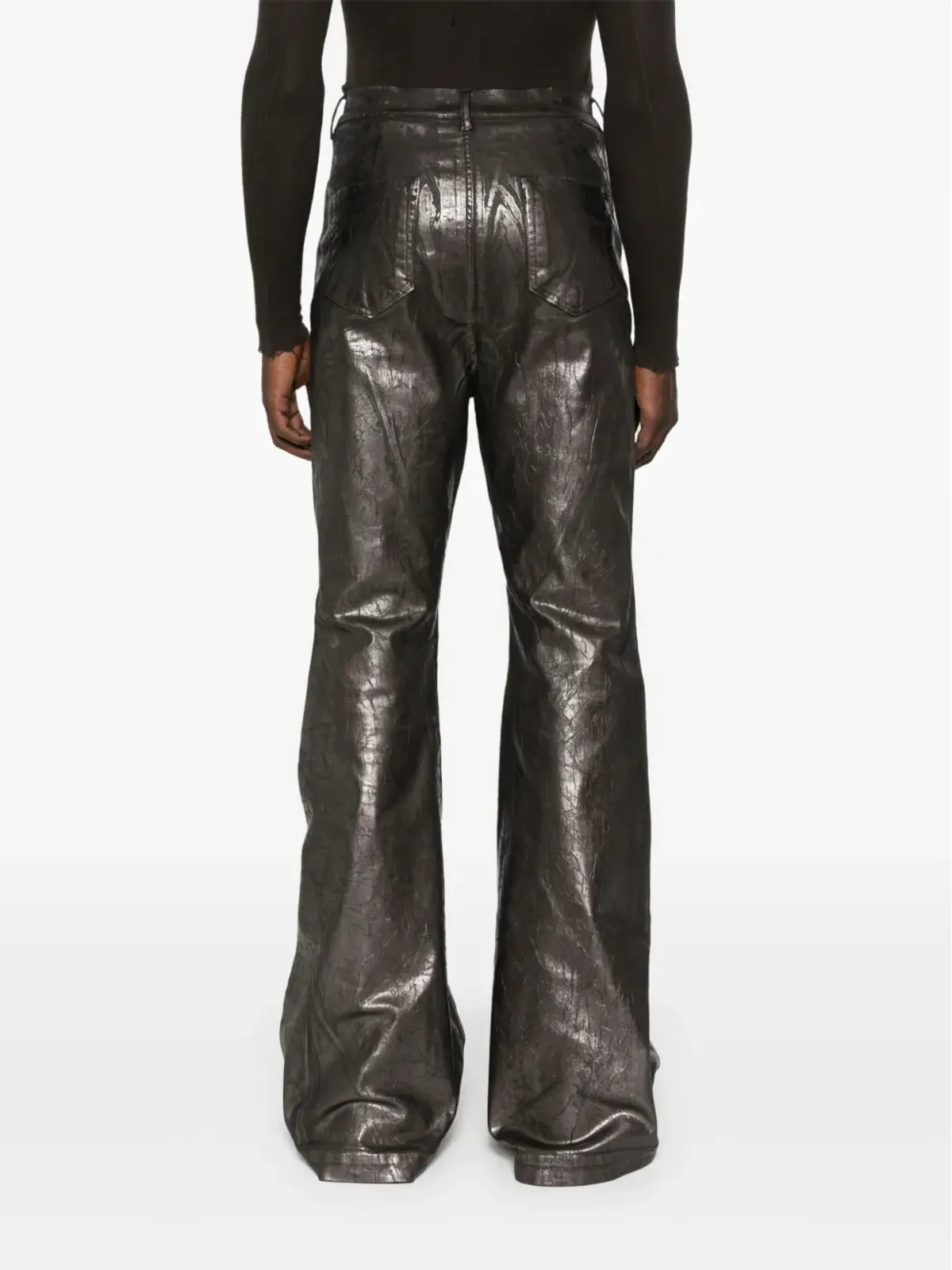 Rick Owens DRKSHDW ひび割れ風フレアジーンズ - 画像4