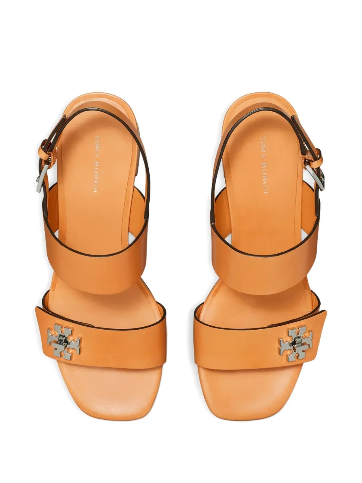Tory Burch 55mm Tロック ダブルストラップ サンダル - オレンジ - 画像2