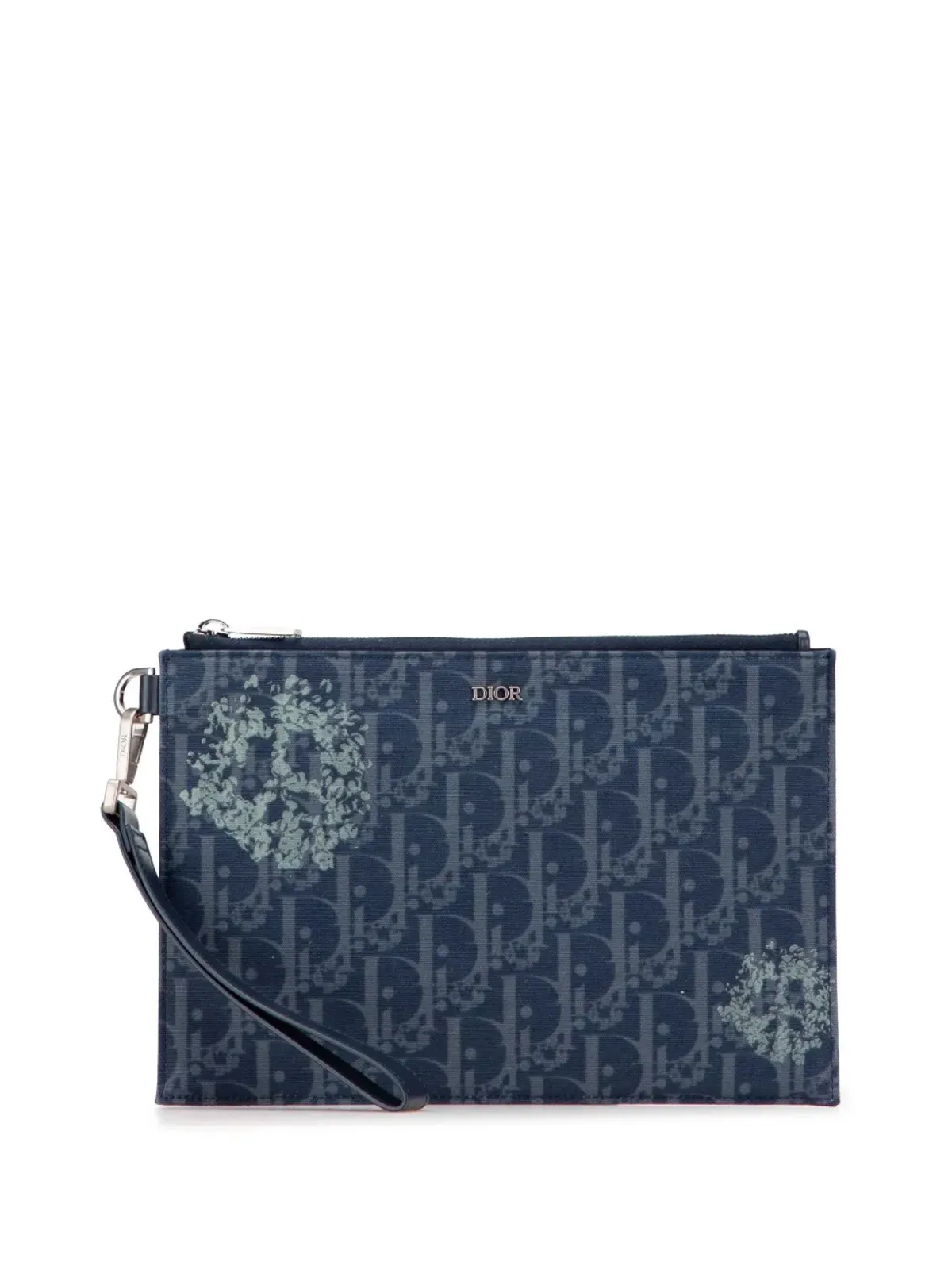 Christian Dior Pre-Owned オブリーク デニム ティアーズ A5フラットポーチ クラッチバッグ - ブルー - 画像1