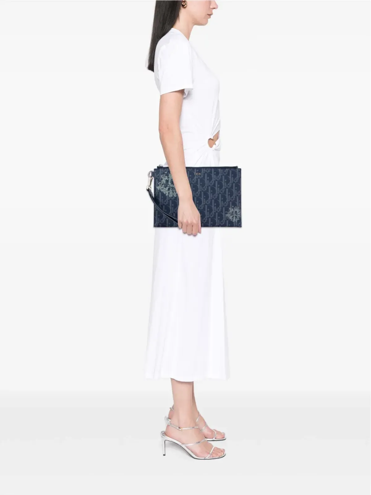 Christian Dior Pre-Owned オブリーク デニム ティアーズ A5フラットポーチ クラッチバッグ - ブルー - 画像2