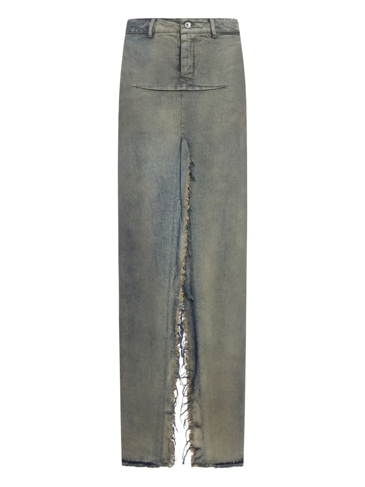 Rick Owens フリンジ加工デニムスカート - 画像1