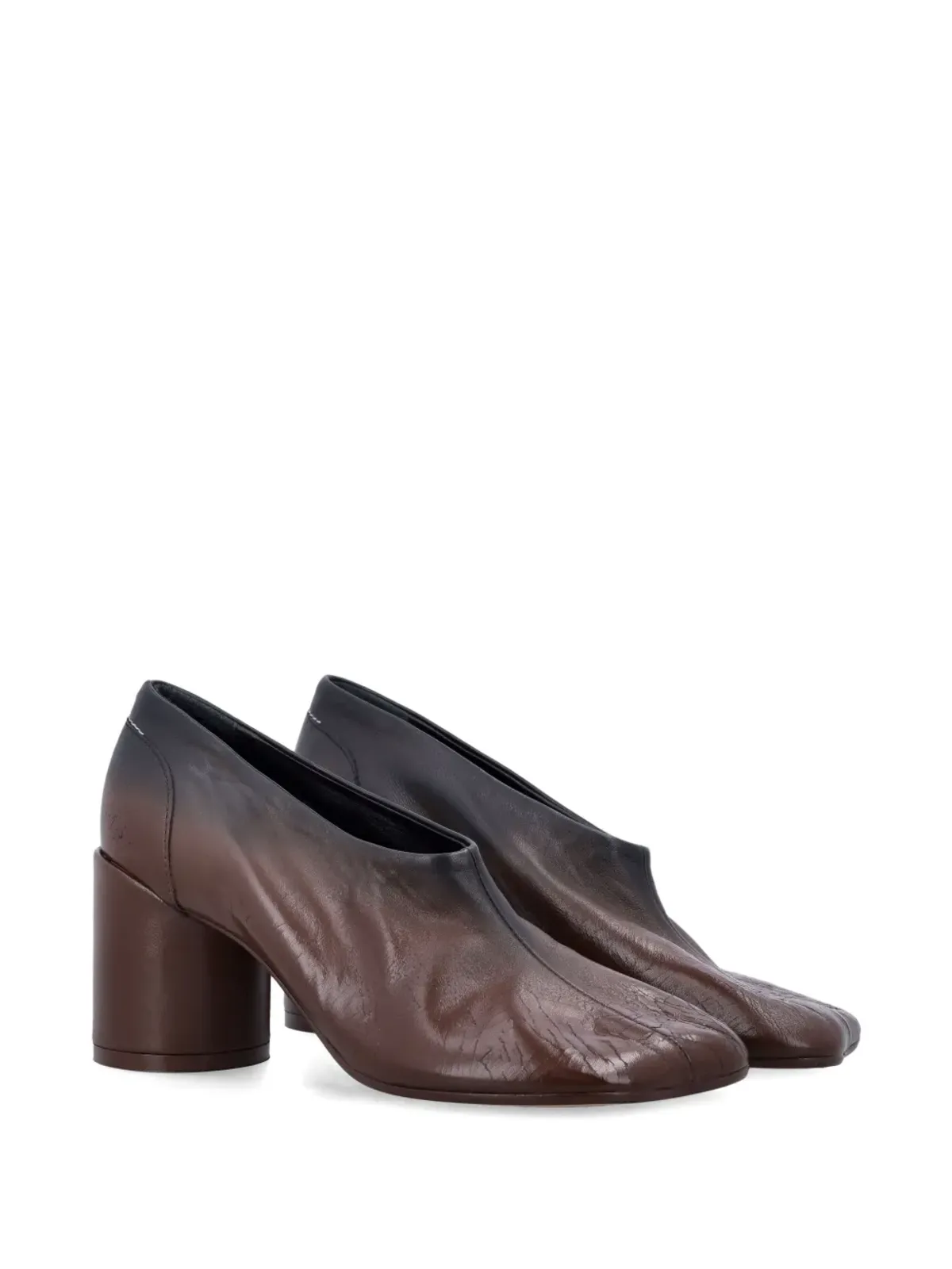 MM6 Maison Margiela アナトミック レザー ブロックヒール パンプス - 画像2