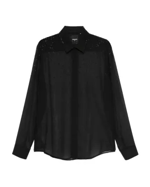 Patrizia Pepe ラインストーン装飾シャツ - Black - サムネイル1