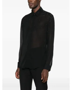 Patrizia Pepe ラインストーン装飾シャツ - Black - サムネイル3