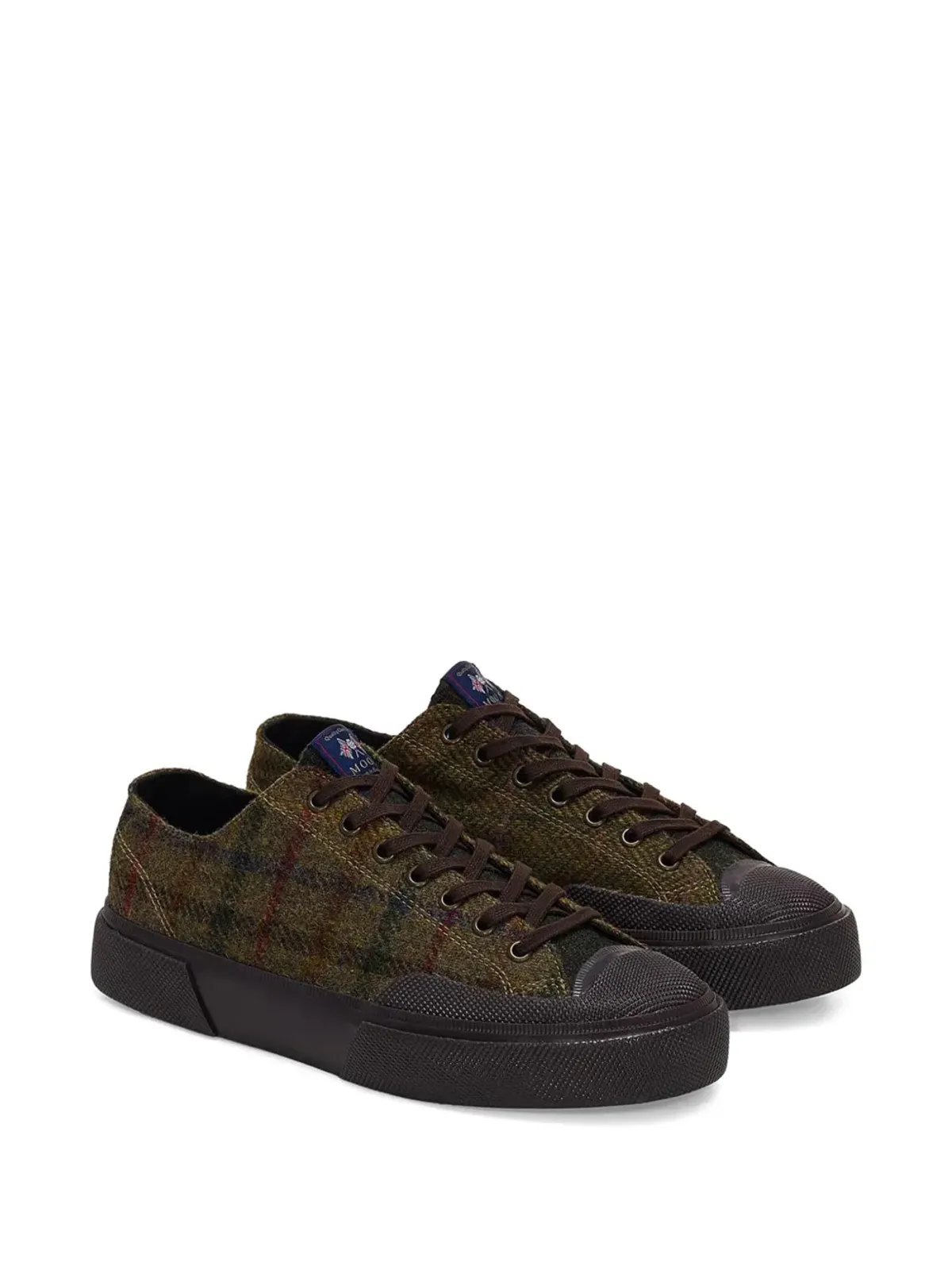 Superga 2432 チェック柄レースアップスニーカー グリーン - 画像2