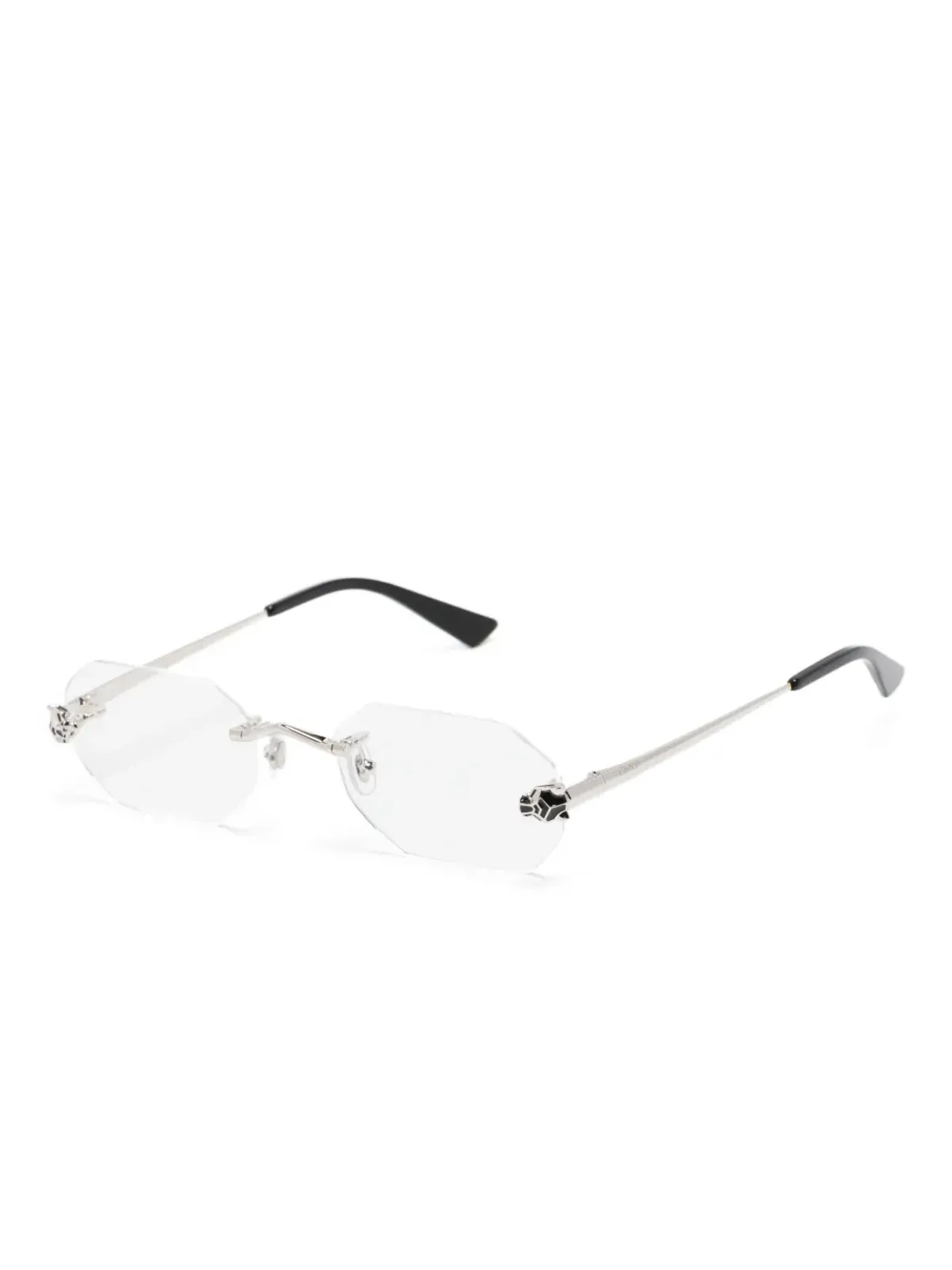 Cartier Eyewear パンサー・ヘッド・ディテール リムレス眼鏡 - 画像2